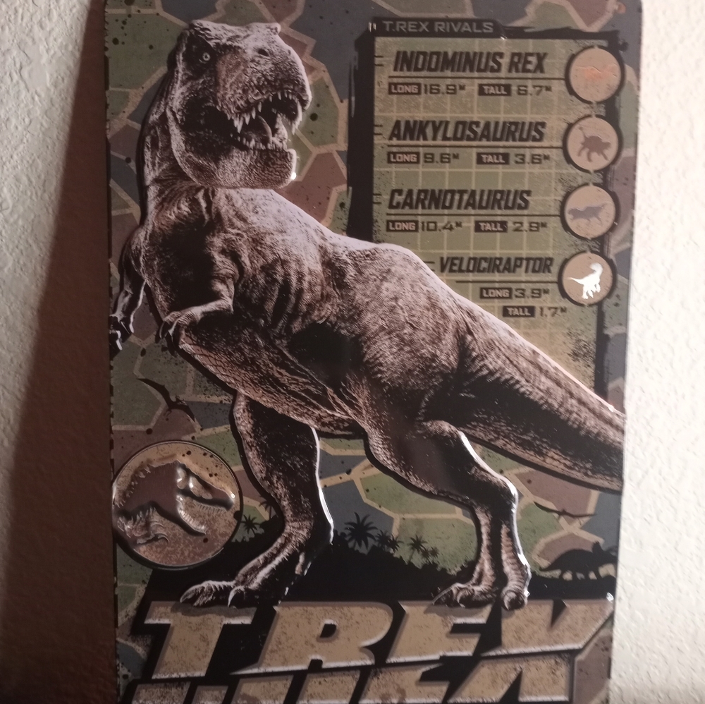 GORGEOUS Universal Studio 8"x12" TREX Show Tin Poster
